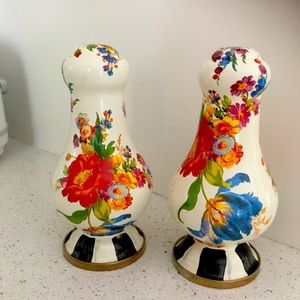 McKenzie Childs flower market large salt and pepper shaker set.